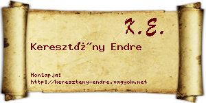 Keresztény Endre névjegykártya